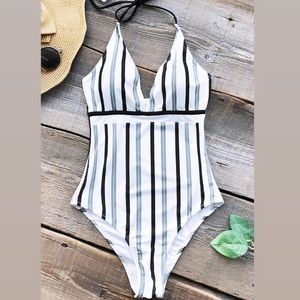 NWT Striped Tassel One Piece